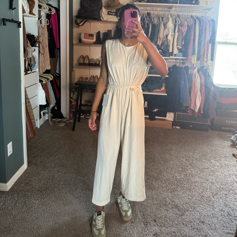 Nordstrom Max Studio Brand New Cream Jumpsuit with Wide-Leg Silhouette